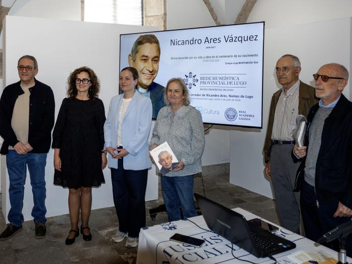 Nicandro Ares, Toponimia, Seminario de Lugo, Día das Letras Galegas, Antón Santamarina, Felipe Arias, Enrique Montenegro, Aurelia Balseiro, Dolores Sánchez Palomino